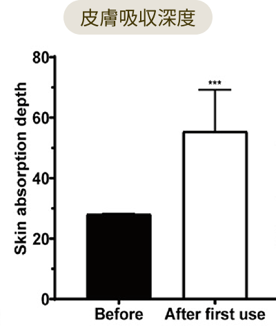 グラフ：皮膚吸収深度